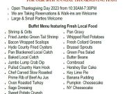 Basnight’s Lone Cedar Outer Banks Seafood Restaurant, 16th Annual Thanksgiving Day Feast