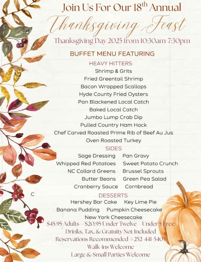 lonecedarthanksgiving Thanksgiving Dinner Outer Banks