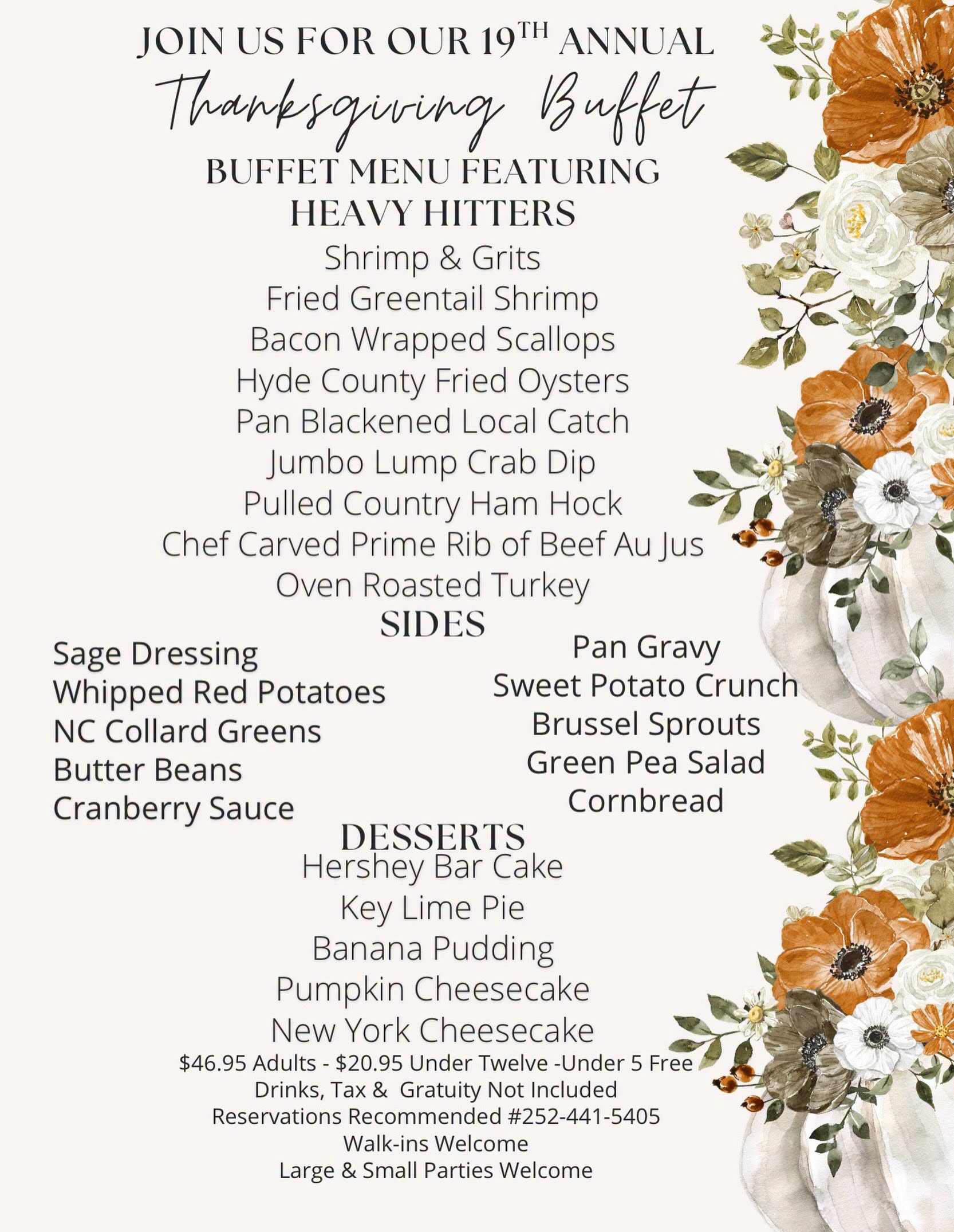 Thanksgiving Dinner Outer Banks